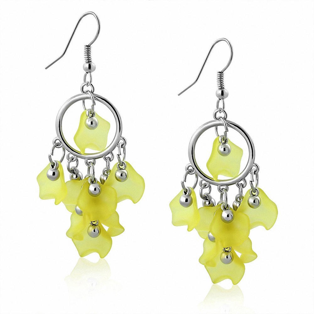 Boucles d'oreilles pendantes en forme de perle bohémienne en alliage vert avec perle longue (paire)