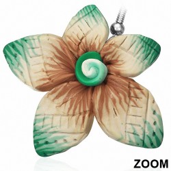 Boucles d'oreilles pendantes en forme de fleur en alliage de fimo / argile polymère à la mode (paire) - FEM430