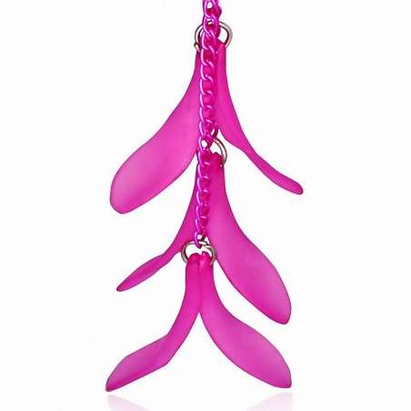 Alliage & Résine Fantaisie Feuilles Fantaisie Rose Long Drop Drop Slinky Hook (paire)