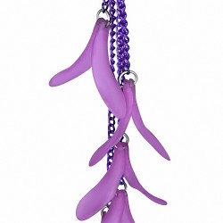 Fashion Alloy & Resin Violet / Violet Fantaisie Feuilles Long Drop Slinky Hook (paire)