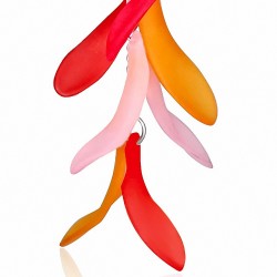 Alliage Fashion & Résine Rose Orange & Rouge Fantaisie Feuilles Long Drop Slinky Hook Boucles d'oreilles (paire)