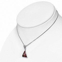 Alliage avec collier de chaîne d'allongement de cristal en doré blanc avec cristaux de   en améthyste