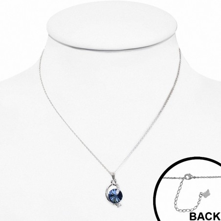 Alliage avec collier de charm spirale cercle en doré blanc avec cristaux de   de Montana