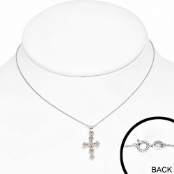 Collier en alliage de cristal avec pendentif croix en cristal à la mode en alliage avec topaze CZ