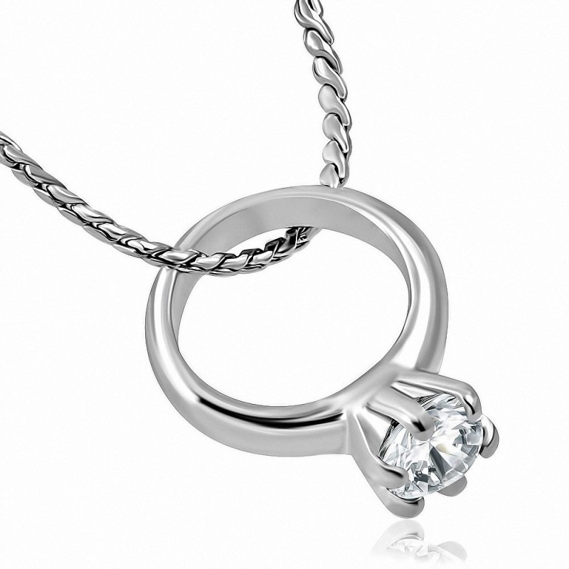 4mm | Collier en alliage fantaisie avec chaîne pour bébé en alliage de mode  Clear CZ