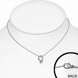 4mm | Collier en alliage fantaisie avec chaîne pour bébé en alliage de mode  Clear CZ