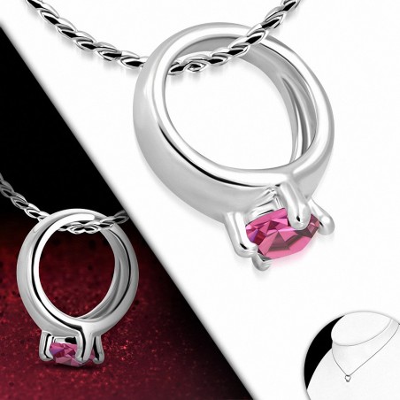 5mm | Alliage de mode alliage collier bébé chaîne chaîne charm  rose rose CZ