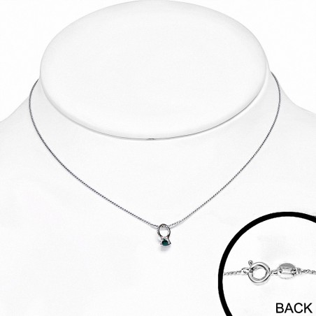 Collier en alliage de mode avec chaîne en alliage pour bébé avec chaîne et émeraude CZ