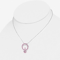 Alliage mode flèche gaie sexe symbole de charm chaîne de collier  rose rose CZ