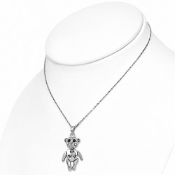 Collier fantaisie avec chaîne en cristal en alliage avec  Clear & Jet Black CZ