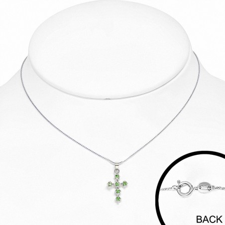 Collier en alliage de cristal avec pendentif croix en cristal à la mode en alliage de cristal