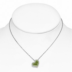 Collier en alliage à la mode en forme de coeur avec pendentif coeur en cristal avec coeur en cristal