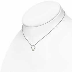 Collier en alliage de mode avec chaîne et anneau de charm pour bébé avec péridot clair CZ