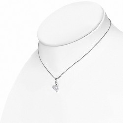 Collier en chaîne avec breloque coeur en alliage de cristal et alliage de mode