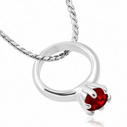 Alliage de mode alliage collier bébé chaîne chaîne charm  Light Siam rouge CZ