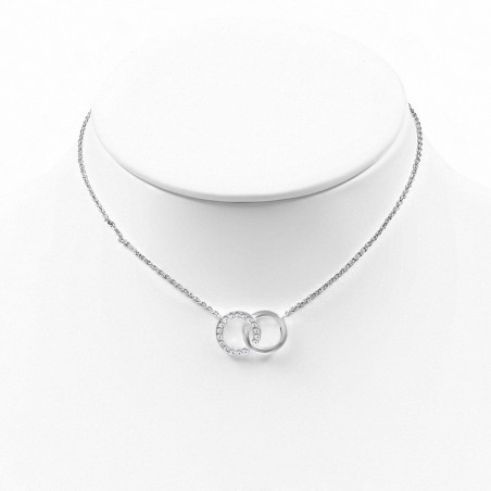 Collier en alliage fantaisie avec chaîne en alliage à motif de cristaux  Clear CZ