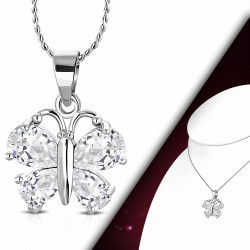 Collier en alliage de cristal avec pendentif en forme de larme de cristal en alliage de mode  Clear CZ