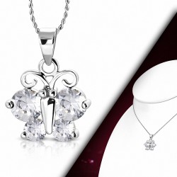 Collier fantaisie en alliage fantaisie avec pendentif cercle de cristal rond en alliage de cristal  Clear CZ