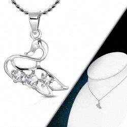 Collier alliage à la mode en alliage de cristal avec chaînette de rallonge  Clear CZ