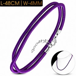 48cm 4mm | Tour de cou avec collier en caoutchouc enveloppé de tissu violet / violet à la mode