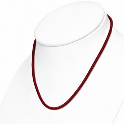 47cm x 4mm | Collier Tour de cou en caoutchouc enveloppé de tissu rouge avec verrou en cuivre