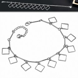 Bracelet à breloques / à cheville avec chaîne de rallonge carrée en alliage à la mode en forme d'alliage