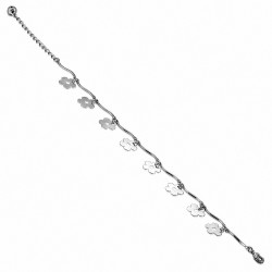 Bracelet en alliage à la mode en forme de fleur ondulée avec clochette / chaîne de cheville avec chaîne d'extension