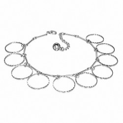 Bracelet à breloques / bracelet de cheville avec chaîne de rallonge en alliage de mode avec cercle découpé
