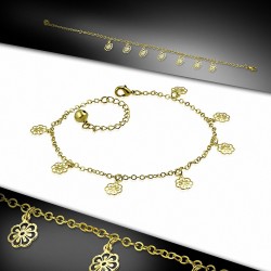Bracelet à breloques / bracelet de cheville avec chaîne en alliage de cuivre doré à la mode à la mode