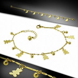 Bracelet à breloques en forme de tulle de javelot en cuivre doré à la mode chaîne d'extension