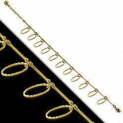 Bracelet à breloques fantaisie doré en cuivre doré à la mode avec chaîne d'extension