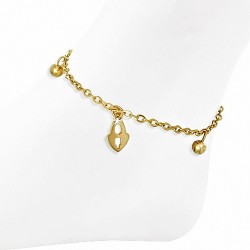 Bracelet à breloques avec clé de cadenas en acier inoxydable doré / chaîne de cheville avec chaîne d'extension