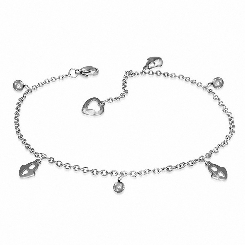 Bracelet chaîne / maillon de lien de charm de cadenas de boule d'acier inoxydable