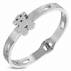 Bracelet articulé de style montre teddy bear en acier inoxydable
