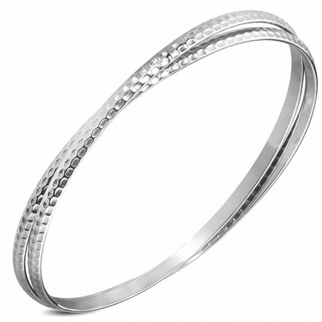 DIA-70mm x 7mm | Bracelet imbriqué 2 pièces en acier inoxydable