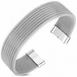 x 19mm | Bracelet manchette large en acier inoxydable