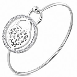 Bracelet en acier inoxydable en forme de coeur avec cadenas et cadenas en acier inoxydable