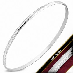 DIA-70mm x 3mm | Bracelet jonc rond maigre en acier inoxydable avec bordure