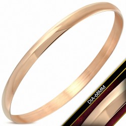 DIA-68mm x 6mm | Bracelet rond en acier inoxydable plaqué de couleur d'or rose / rose