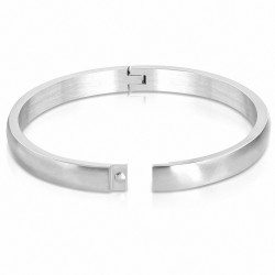 DIA-60mm x 6mm | Bracelet articulé rond à finition mate en acier inoxydable