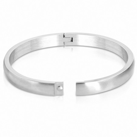 DIA-60mm x 6mm | Bracelet articulé rond à finition mate en acier inoxydable