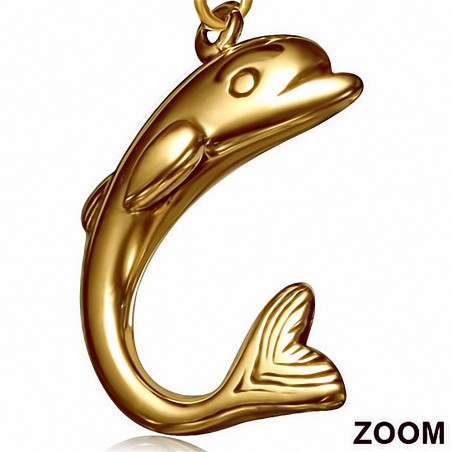 Boucles d'oreilles crochet à la mode et sautoir à la mode pour dauphin en bronze (Paire)