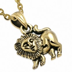 Pendentif Lion Lion Lion Signe du Lion - Bronze