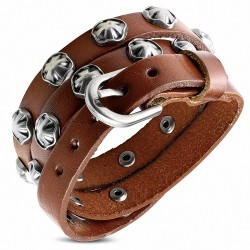 Bracelet en cuir marron maltais avec boucle de ceinture et boucle de ceinture