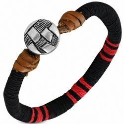 Bracelet à bascule en cuir marron noir et rouge à la mode