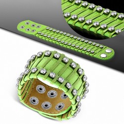 Bracelet de mode en cuir PU avec plusieurs fermetures à glissière et bracelet transparent