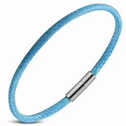 Bracelet avec fermoir à fermoir en cuir PVC bleu