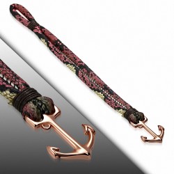 Bracelet en alliage de mode et en cuir PU doré rose avec bracelet en cuir doré rose - FBX040