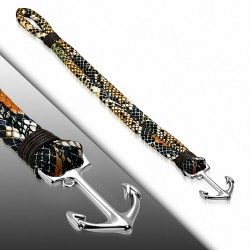 Bracelet en alliage marin à la mode en cuir PU avec ancre marine à bascule - FBX105