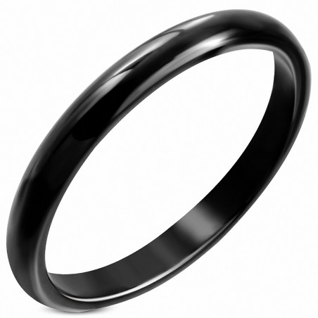 2.5mm | Bague demi-rond en acier inoxydable noir